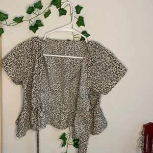 Ditsy Floral Tie Front Top